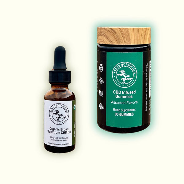 Calming Stack THC-Free CBD gummies and Mint CBD Tincture for daytime and evening calm — Kyoto Botanicals