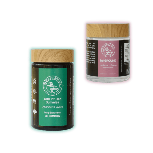 Focus Bundle THC-Free CBD gummies and Functional Mushroom Brew for calm, focus, and energy — Kyoto Botanicals