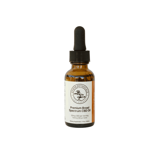 Kyoto Botanicals Broad Spectrum Orange CBD Oil tincture, 1500mg CBD, 50mg per serving